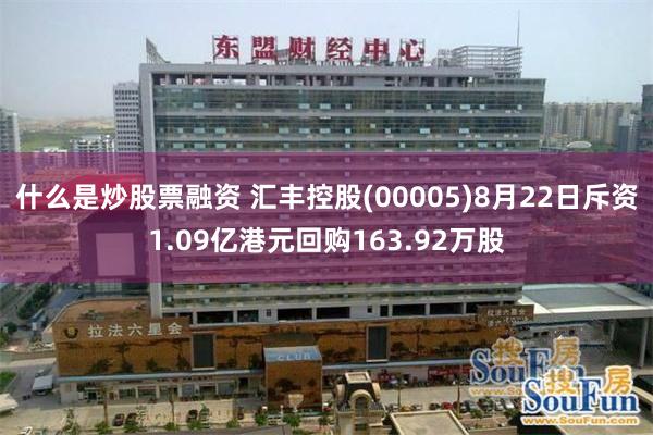 什么是炒股票融资 汇丰控股(00005)8月22日斥资1.09亿港元回购163.92万股