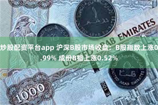 炒股配资平台app 沪深B股市场收盘：B股指数上涨0.99% 成份B指上涨0.52%